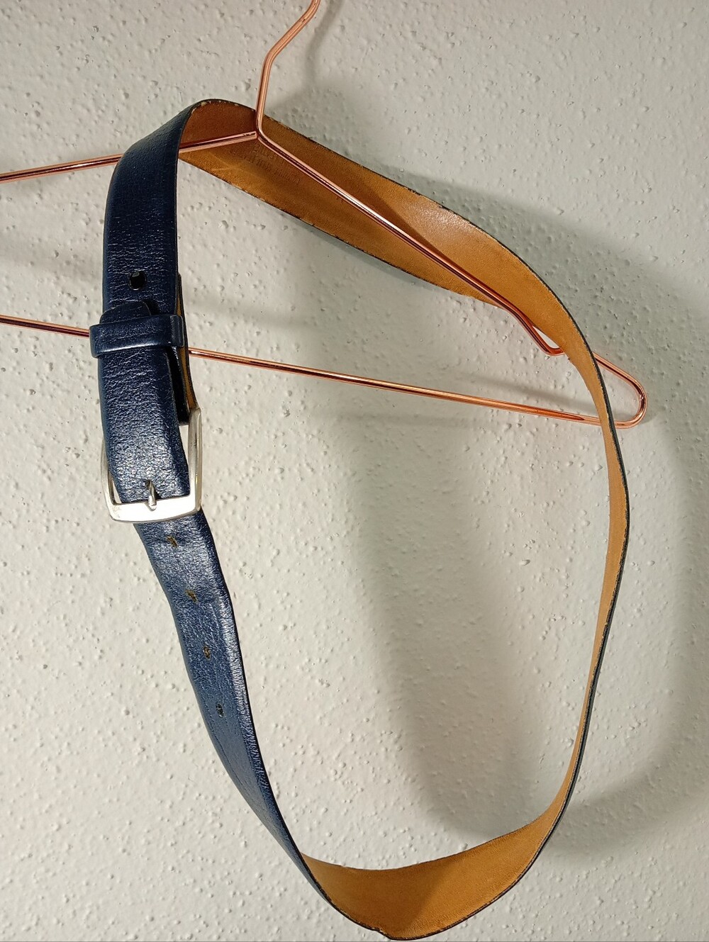 Navy Blue Vintage Leather Belt sz 36